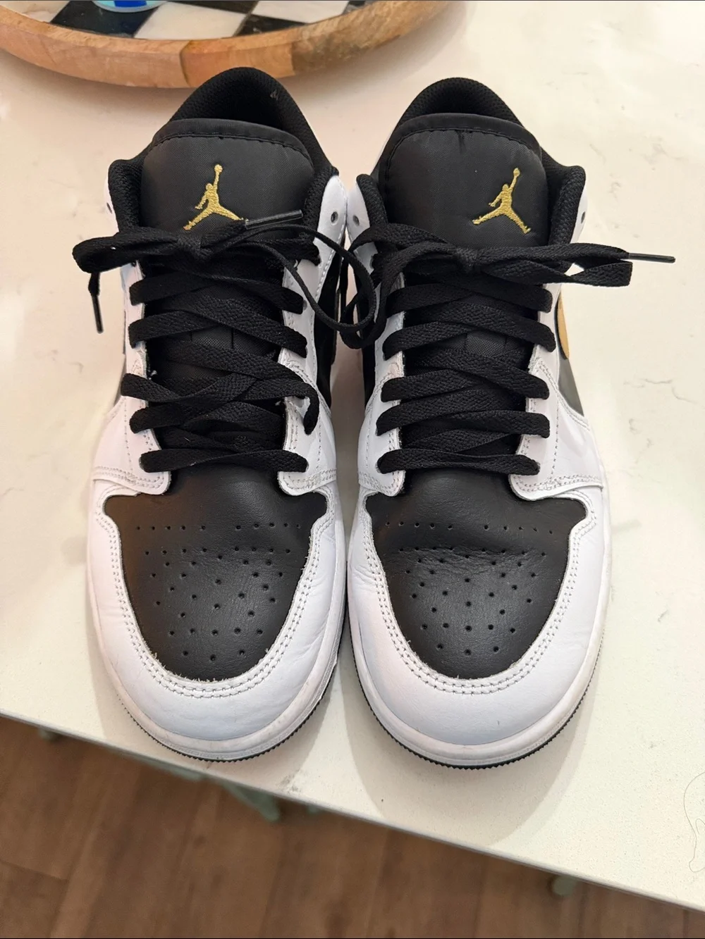 Jordan Low Top Sneakers in Black & Gold